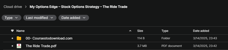 My Options Edge – Stock Options Strategy – The Ride Trade Download