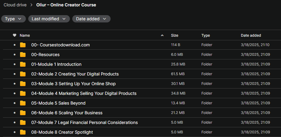 Oliur – Online Creator Course