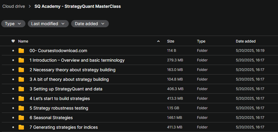 SQ Academy - StrategyQuant MasterClass