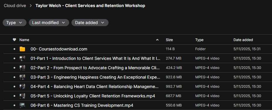 Taylor Welch - Client Services and Retention Workshop